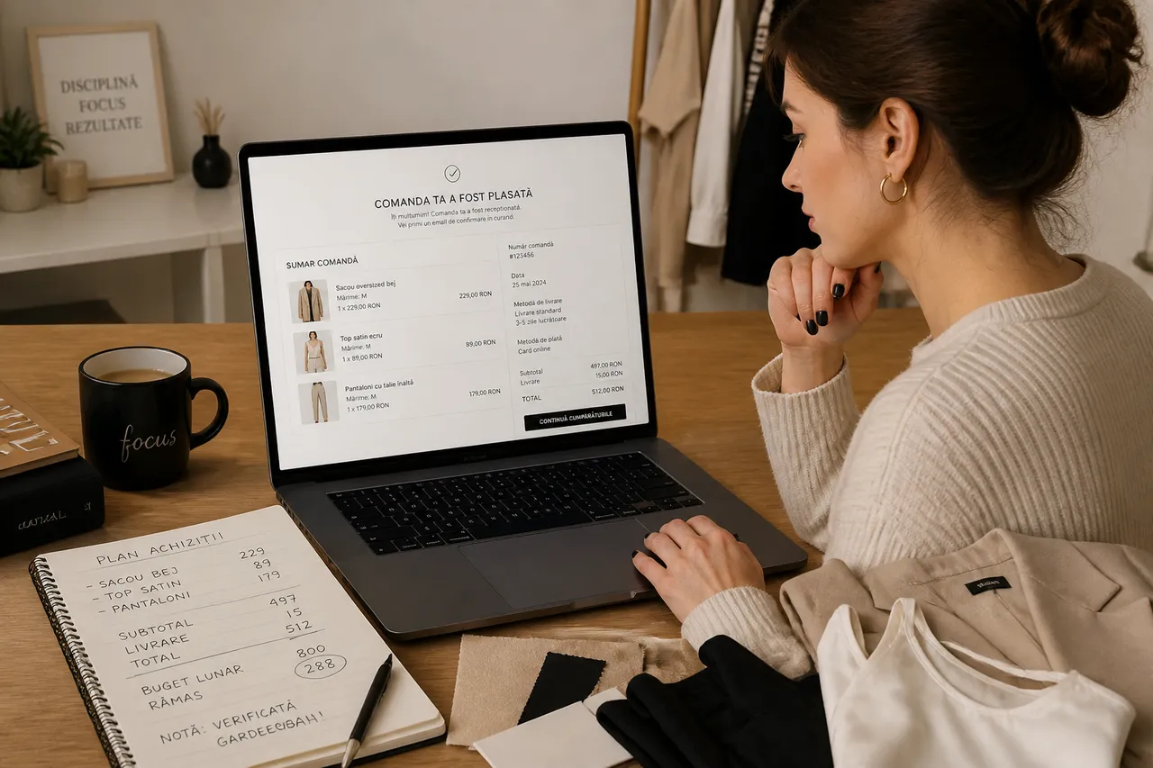 verificarea costului final la prima comandă online de modă