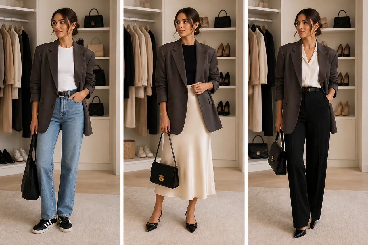 combinații chic cu sacou oversized pentru femei