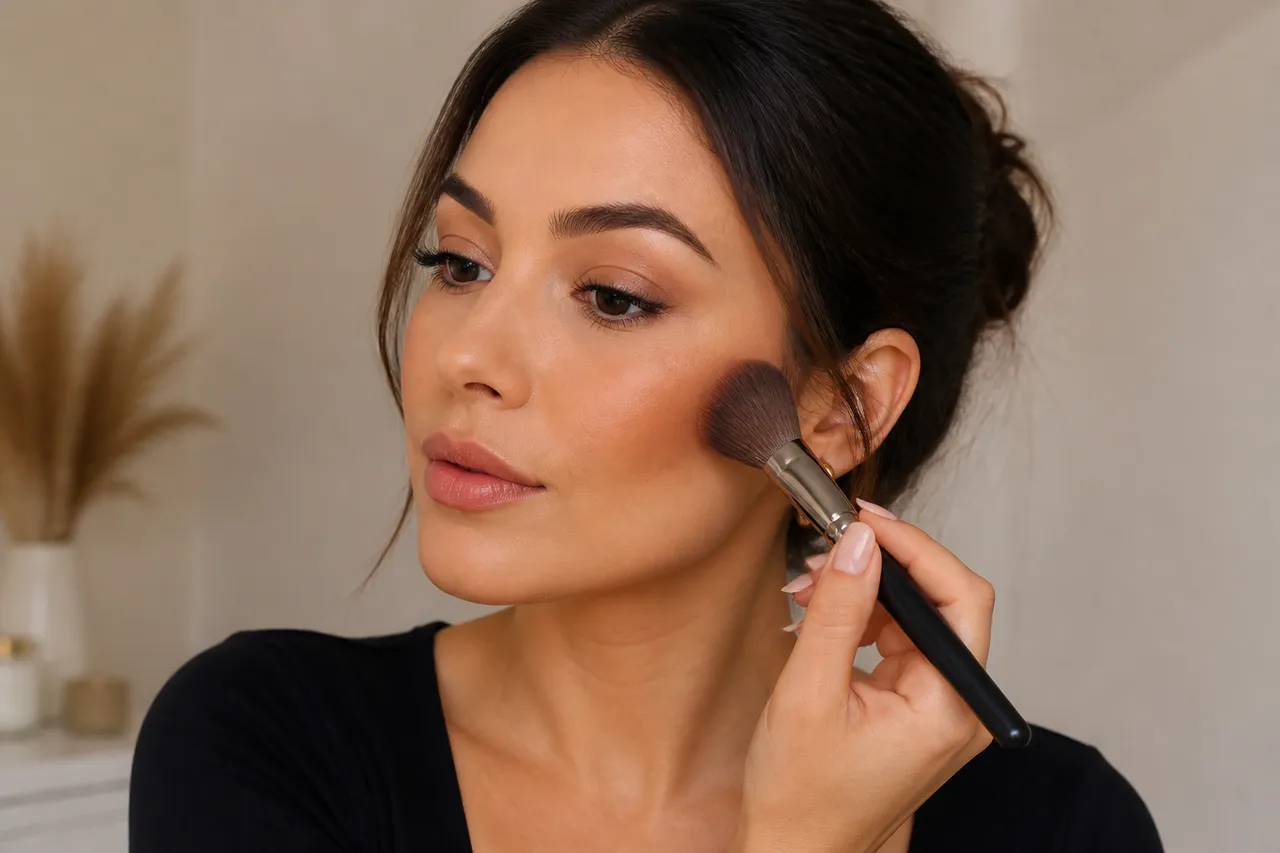 tehnică de aplicare pentru bronzer și highlighter